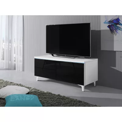 DESANA 2P TV-állvány - szélesség 100 cm, fehér / fekete