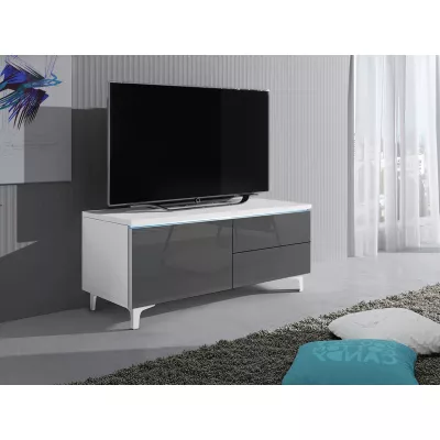 DESANA 2L TV-állvány - szélesség 100 cm, fehér / szürke