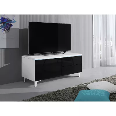 DESANA 2L TV-állvány - szélesség 100 cm, fehér / fekete