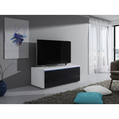 DESANA 1P TV-állvány - szélesség 100 cm, fehér / fekete