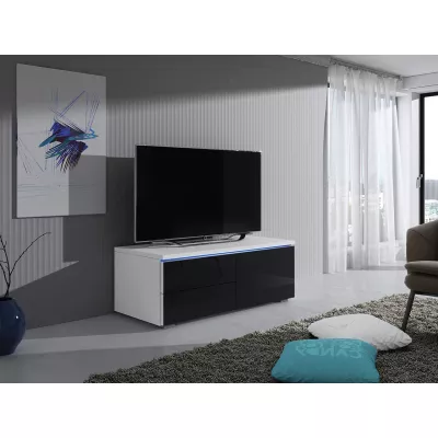 DESANA 1P TV-állvány - szélesség 100 cm, fehér / fekete