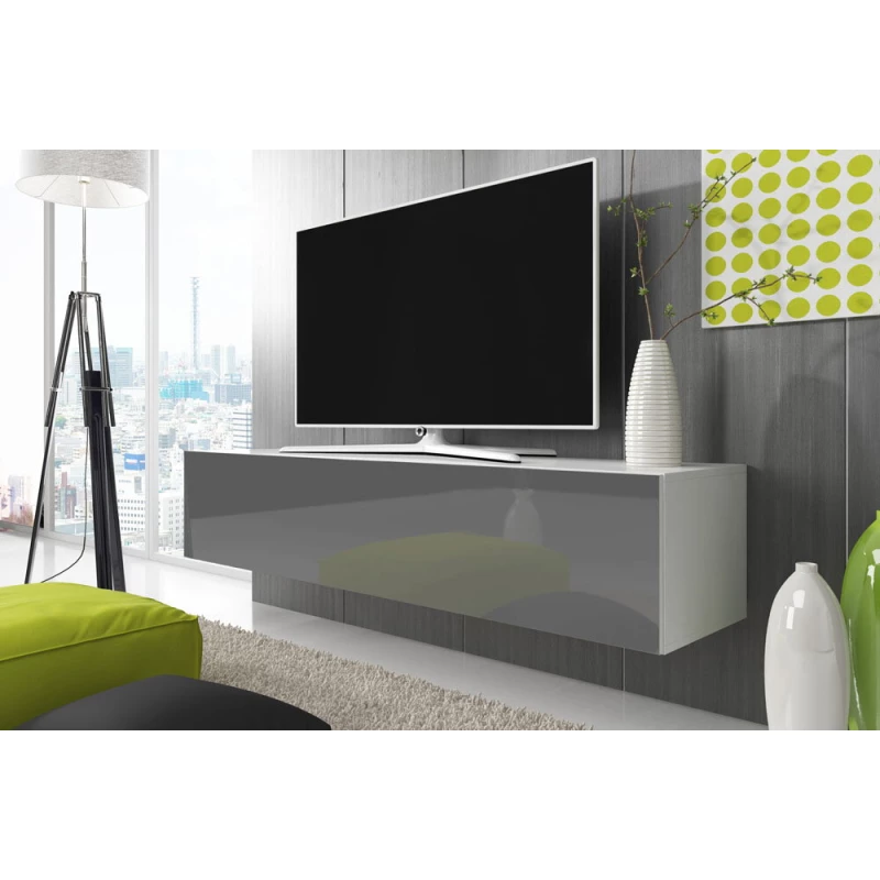 LODI TV-állvány - szélesség 160 cm, fehér / szürke