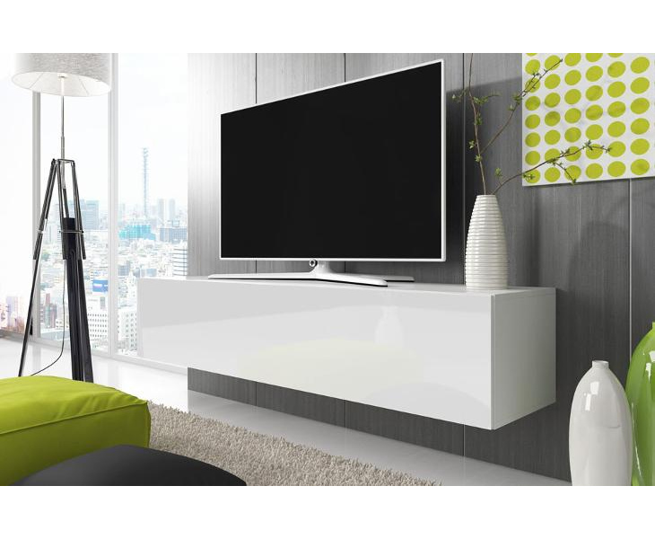 LODI asztal TV alá - 160 cm széles, fehér