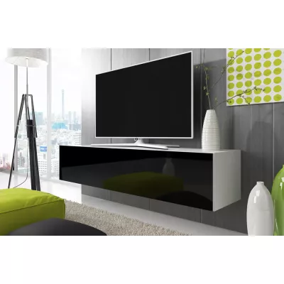 LODI TV-állvány - szélesség 160 cm, fehér / fekete