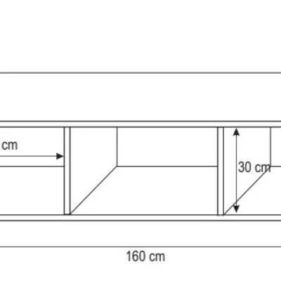 LODI asztal TV alá - 160 cm széles, fehér