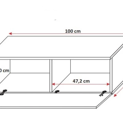 LODI TV-állvány - szélesség 100 cm, fehér / szürke