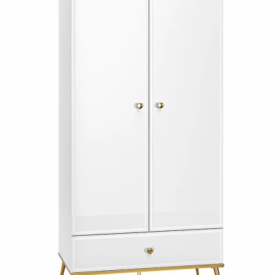 Kétajtós AIKE szekrény - szélesség 92 cm, fehér