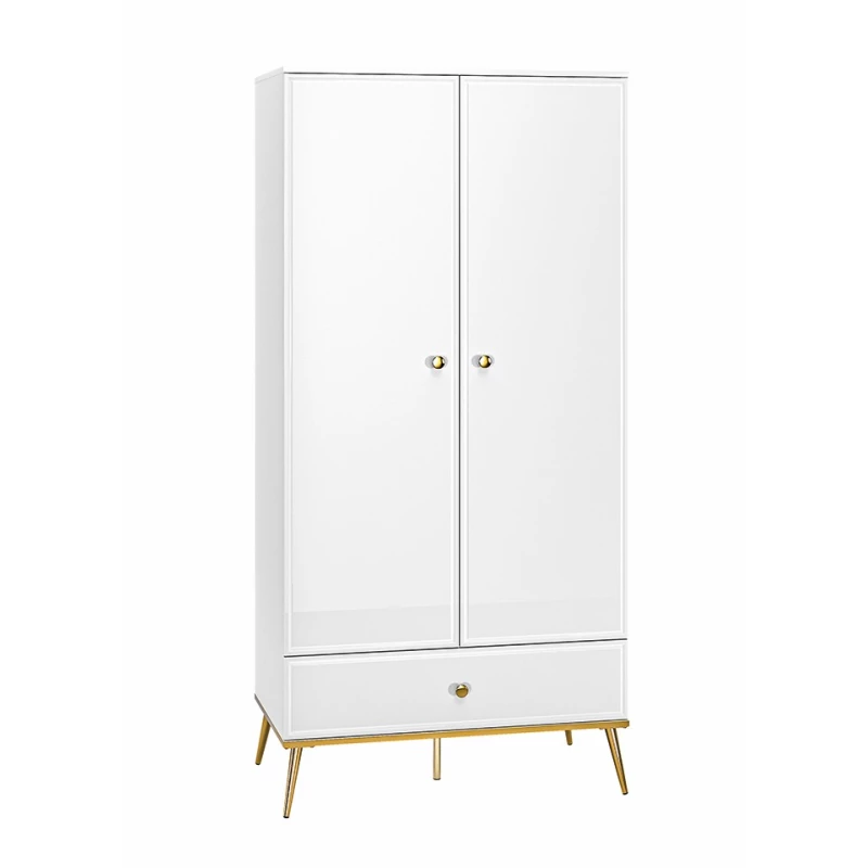 Kétajtós AIKE szekrény - szélesség 92 cm, fehér