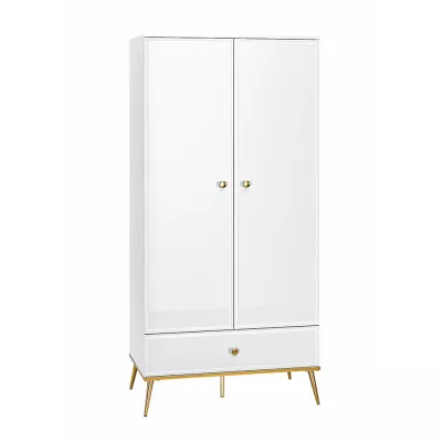 Kétajtós AIKE szekrény - szélesség 92 cm, fehér