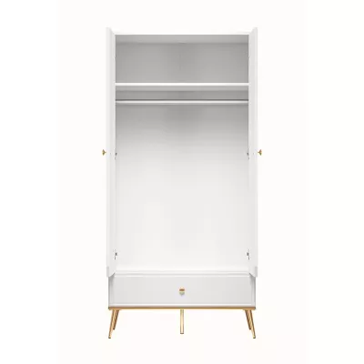 Kétajtós AIKE szekrény - szélesség 92 cm, fehér