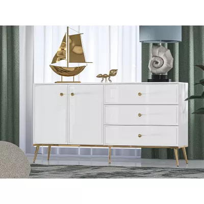 AIKE kombinált fiókos szekrény - szélesség 160 cm, fehér