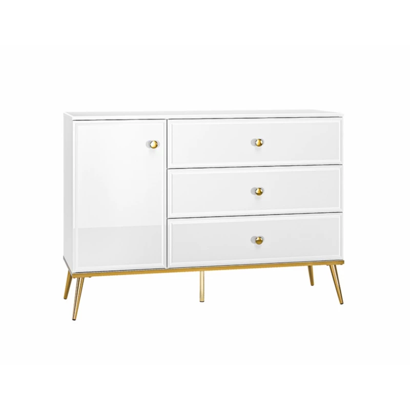 AIKE kombinált fiókos szekrény - szélesség 120 cm, fehér