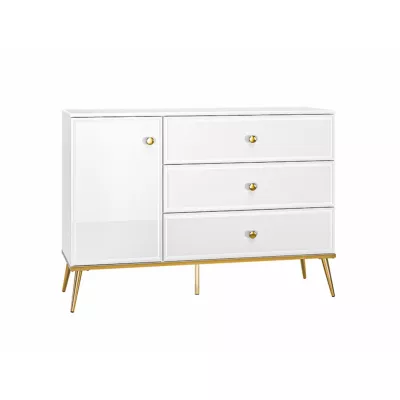 AIKE kombinált fiókos szekrény - szélesség 120 cm, fehér