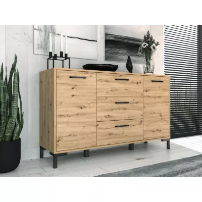 BEDA kombinált fiókos szekrény - artisan tölgyfa