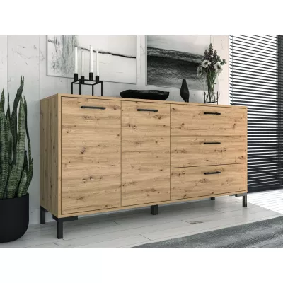 BEDA fiókos komód ajtókkal és fiókokkal - artisan tölgy