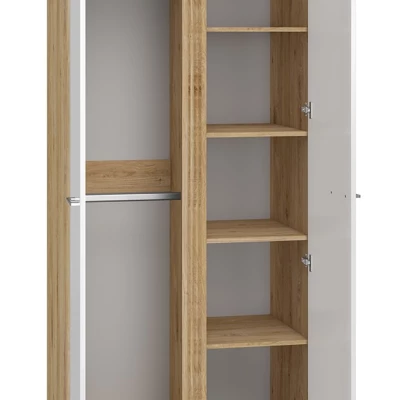 Kétajtós szekrény ALIZA - szélesség 92 cm, castello tölgy / fehér