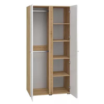 Kétajtós szekrény ALIZA - szélesség 92 cm, castello tölgy / fehér