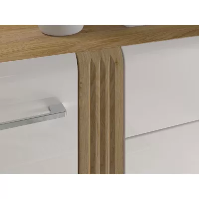 ALIZA kombinált fiókos komód - szélesség 134 cm, castello tölgy / fehér