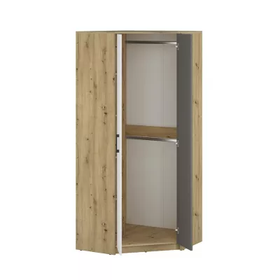 KARIS sarokszekrény - szélesség 82 cm, fehér / antracit / artisan tölgy