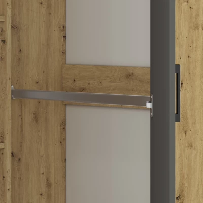 KARIS sarokszekrény - szélesség 82 cm, fehér / antracit / artisan tölgy