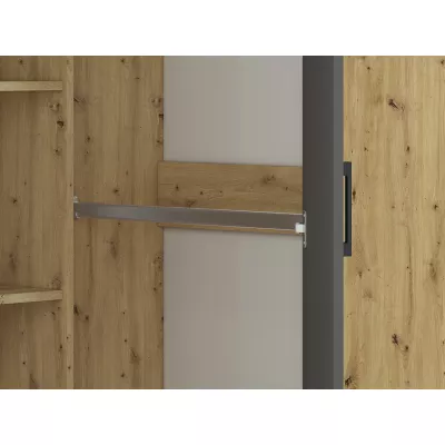 KARIS sarokszekrény - szélesség 82 cm, fehér / antracit / artisan tölgy