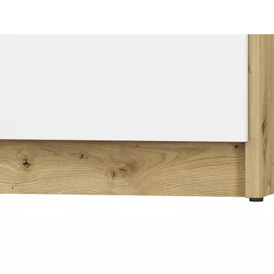 KARIS ruhásszekrény - szélesség 119 cm, fehér / antracit / artisan tölgy