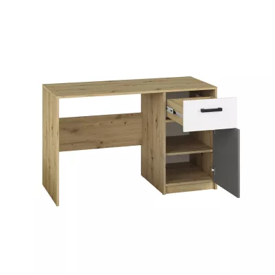 KARIS íróasztal - fehér / antracit / artisan tölgy