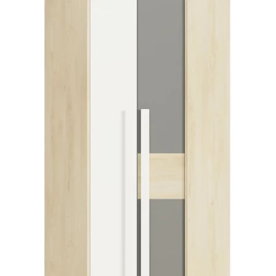 INNES sarokszekrény - szélesség 82 cm, fjord bükk / fehér / platina szürke