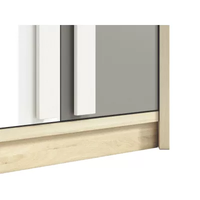 INNES sarokszekrény - szélesség 82 cm, fjord bükk / fehér / platina szürke