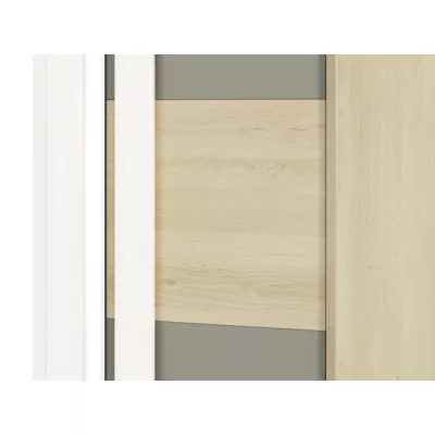 INNES sarokszekrény - szélesség 82 cm, fjord bükk / fehér / platina szürke