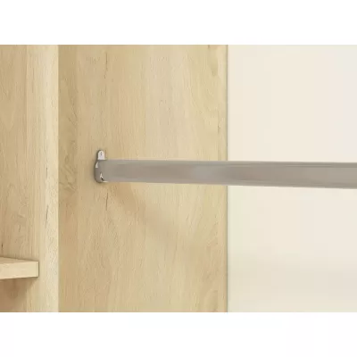 INNES sarokszekrény - szélesség 82 cm, fjord bükk / fehér / platina szürke