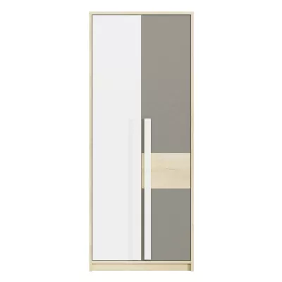 INNES gardróbszekrény - szélesség 80 cm, fjord bükk / fehér / platina szürke