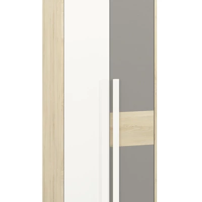 INNES gardróbszekrény - szélesség 80 cm, fjord bükk / fehér / platina szürke
