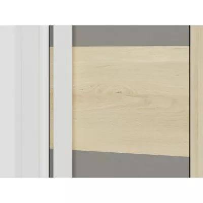 INNES gardróbszekrény - szélesség 80 cm, fjord bükk / fehér / platina szürke