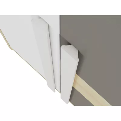 INNES gardróbszekrény - szélesség 80 cm, fjord bükk / fehér / platina szürke