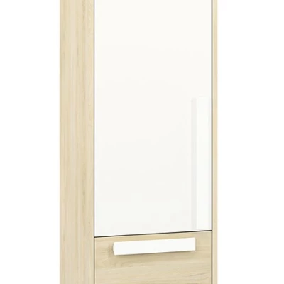 Keskeny polcos szekrény INNES - szélesség 55 cm, fjord bükk / fehér / platina szürke