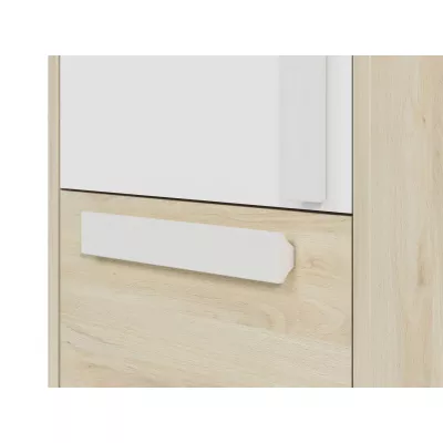 Keskeny polcos szekrény INNES - szélesség 55 cm, fjord bükk / fehér / platina szürke