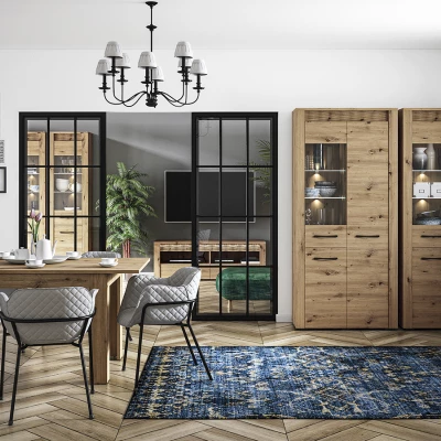 Széles, kombinált fiókos komód DIANDRA - artisan tölgyfa