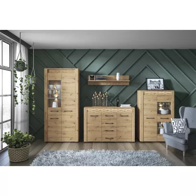 Széles, kombinált fiókos komód DIANDRA - artisan tölgyfa