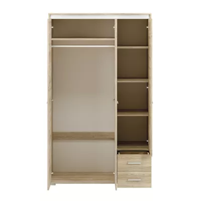Magas gardrób GVENDA - szélesség 120 cm, világos sonoma tölgy