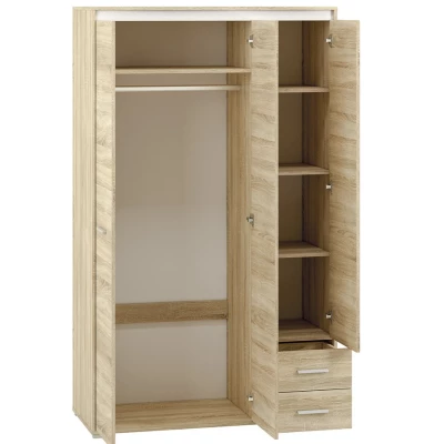 Magas gardrób GVENDA - szélesség 120 cm, világos sonoma tölgy