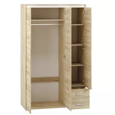 Magas gardrób GVENDA - szélesség 120 cm, világos sonoma tölgy