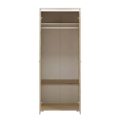 GVENDA kétajtós gardróbszekrény - szélesség 80 cm, világos sonoma tölgy