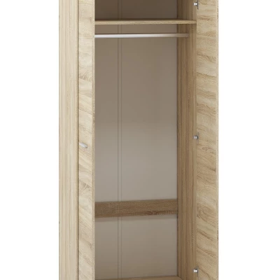 GVENDA kétajtós gardróbszekrény - szélesség 80 cm, világos sonoma tölgy