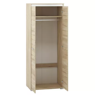 GVENDA kétajtós gardróbszekrény - szélesség 80 cm, világos sonoma tölgy