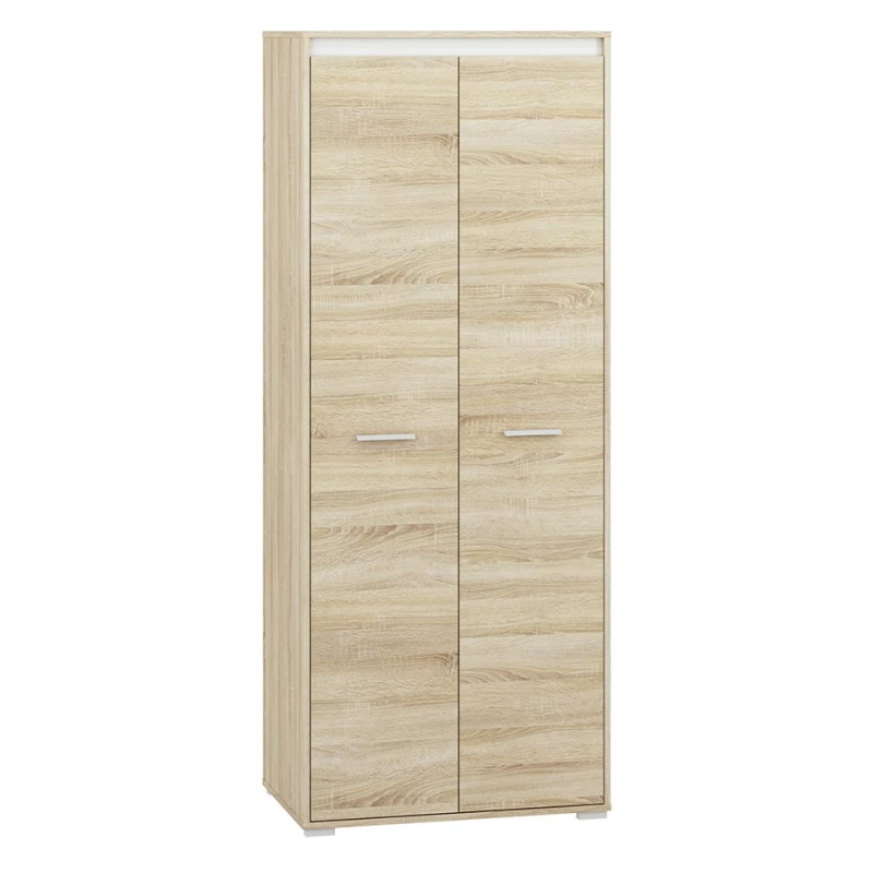 GVENDA kétajtós gardróbszekrény - szélesség 80 cm, világos sonoma tölgy