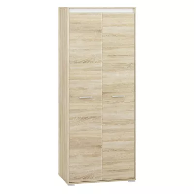 GVENDA kétajtós gardróbszekrény - szélesség 80 cm, világos sonoma tölgy