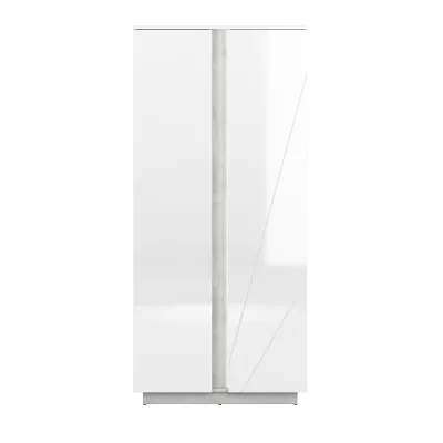FIDES ruhásszekrény - szélesség 92 cm, fehér / ezüst beton