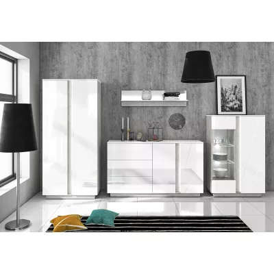 FIDES ruhásszekrény - szélesség 92 cm, fehér / ezüst beton