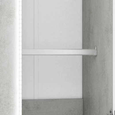 FIDES ruhásszekrény - szélesség 92 cm, fehér / ezüst beton